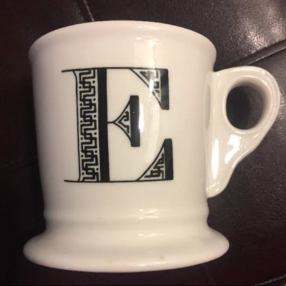 ANTHROPOLOGIE Monogram Coffee Mug Letter E